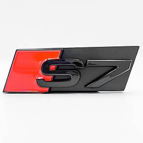 Емблема для решітки радіатора S7 AUDI (Ауді) - Чорний глянець68 х 21 мм, фото 1