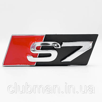 Емблема для решітки радіатора S7 AUDI (Ауді) - Хром 68 х 21 мм, фото 1