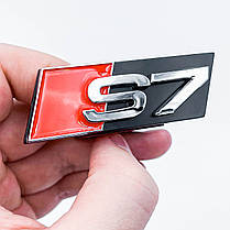 Емблема для решітки радіатора S7 AUDI (Ауді) - Хром 68 х 21 мм, фото 2