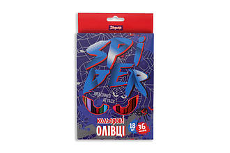 Олівці кольорові 18 шт., 36 кольорів Spider, 1 Вересня