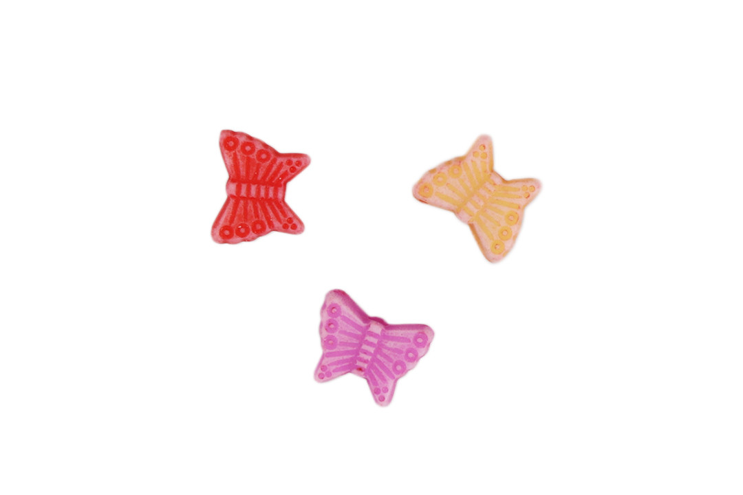 Бусини, метелик, акрил, крафт-стиль, мікс  7*9 мм, фото 1