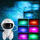 Нічник проектор зоряного неба астронавт 8.5х8х12.5см | Нічник з колонкою та пультом Астронавт, фото 3