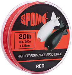 Сподовий шнур Spomb Braid 300m 9kg/20lb 0.18мм RED