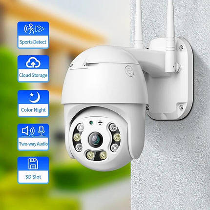 Розумна поворотна IP-камера з панорамним оглядом Wifi smart camera V360 PRO 1920*1080, фото 1