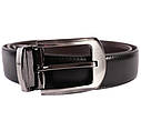 Чоловічий ремінь зі штучної шкіри під штани 301137 чорний, фото 3