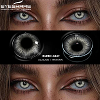 Цветные линзы для глаз BARBIE GRAY(пара ) EYESHARE + контейнер для хранения в подарок