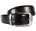 Чоловічий ремінь зі штучної шкіри під штани 301137 чорний, фото 2