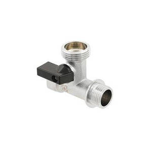 Кран угловой Raftec 1/2х3/4х1/2" с шаровым запорным элементом, фото 1