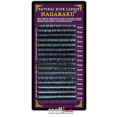 Вії для нарощування Nagaraku чорні 0.15 D 15 мм