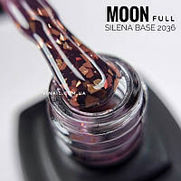 КАУЧУКОВАЯ БАЗА ДЛЯ ГЕЛЬ ЛАКА MOON FULL SILENA №2036 СВЕТЛО-ПУРПУРНАЯ С ЗОЛОТОЙ ПОТАЛЬЮ 8 МЛ