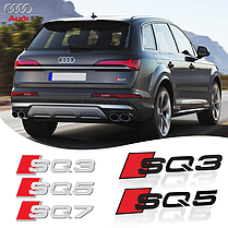 Емблема наліпка SQ7 AUDI (Ауди) - Чорний глянець 142х36 мм, фото 2