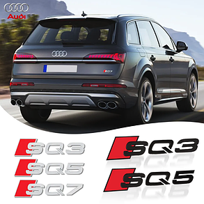 Емблема наліпка SQ3 AUDI (Ауді) - Чорний глянець 142х36 мм, фото 3