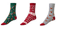 Новогодние носки Esmara женские или для подростков, унисекс; комплект 3 пары, размер 35-38