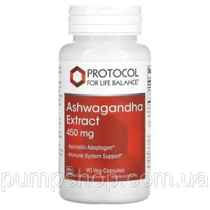 Екстракт кореня ашвагандха Protocol for Life Balance Ashwagandha 450 мг 90 капс., фото 2