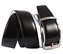 Чоловічий ремінь зі штучної шкіри під штани 301151 чорний, фото 2