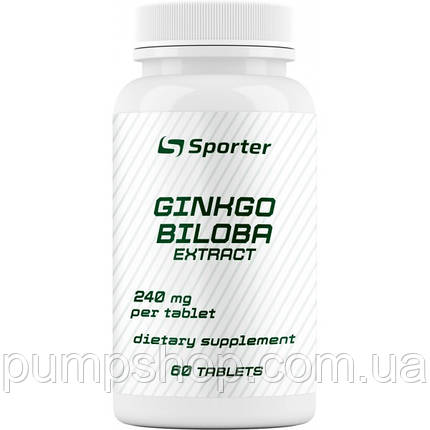 Гінкго Білоба Sporter Ginkgo Biloba 240 мг 60 таб., фото 2