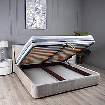 Ліжко Афіна тканина бежевий шеніл з підйомним механізмом 160*200 см, фото 3