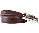 Чоловічий ремінь зі штучної шкіри під штани 301160 коричневий, фото 3