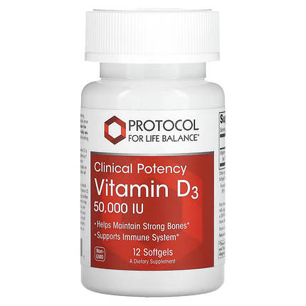 Вітамін Д-3 Protocol for Life Balance Vitamin D-3 50,000 IU 12 капс., фото 1
