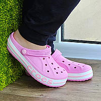 Женские кроксы розовые CROCS, тапочки шлёпанцы на лето (размеры в описании)