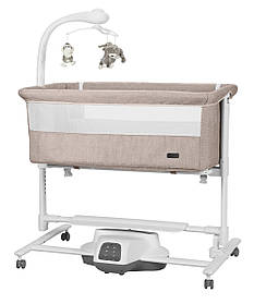 Приставне ліжечко для новонароджених із системою заколисування CARRELLO Bloom CRL-10304 French Beige Бежеве