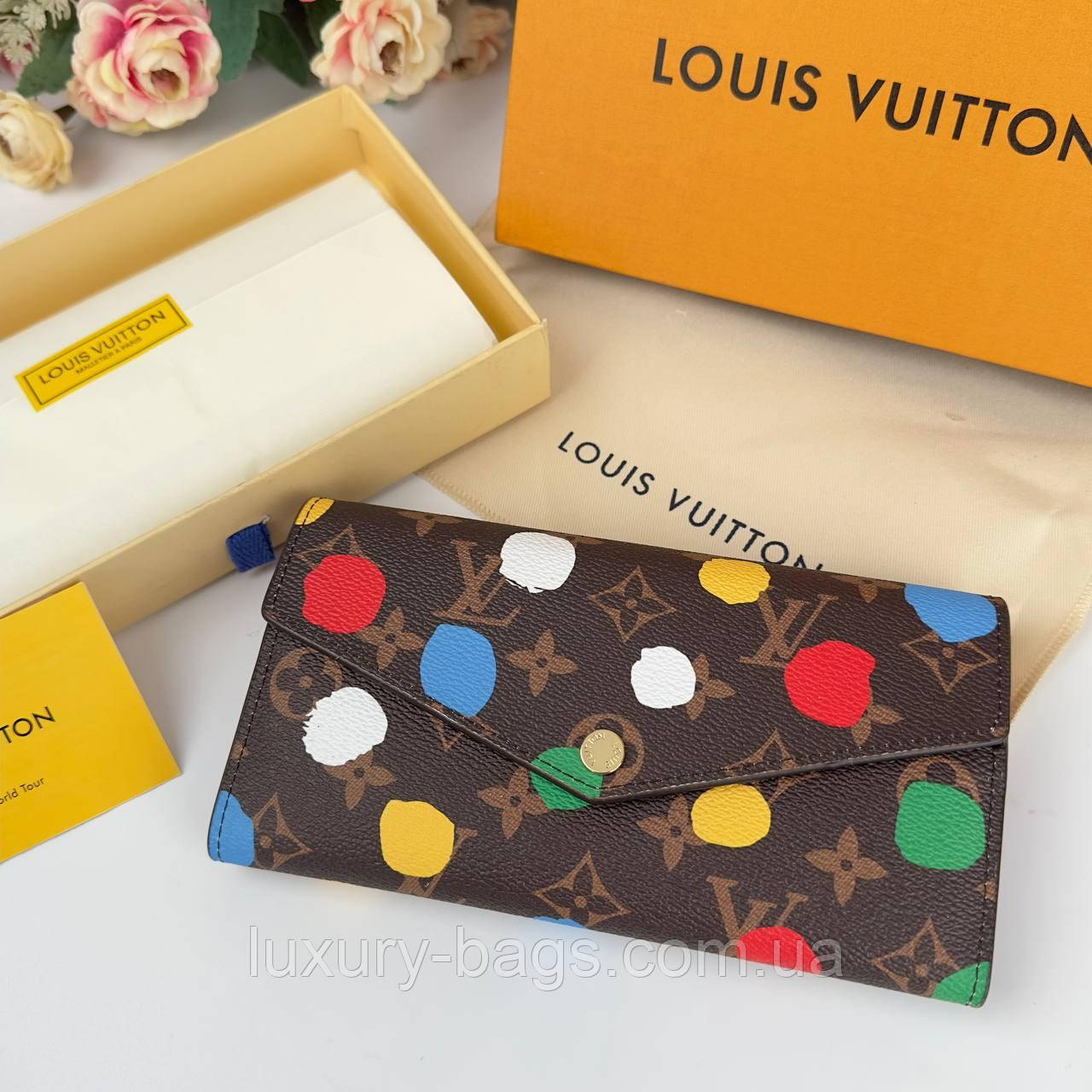 Стильний жіночий гаманець Louis Vuitton на кнопці