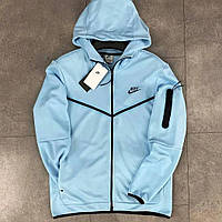 Мужская синяя кофта с капюшоном на молнии Nike Tech Fleece