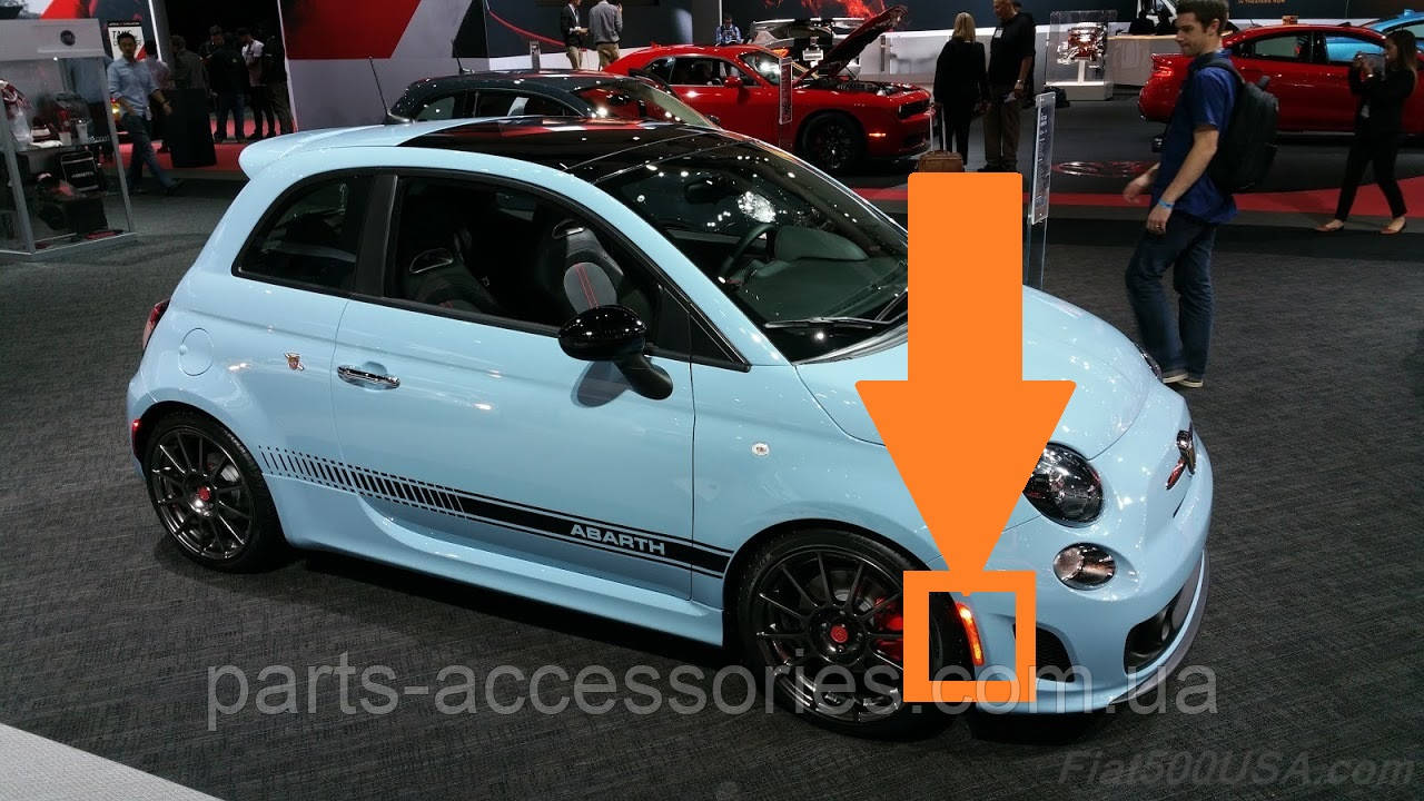 Fiat 500 2012-2019 Правий поворотник габарит в передній бампер боковий Новий Оригінал, фото 1