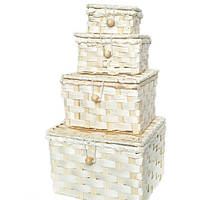 Декоративні скриньки з лози набір 4 шт.