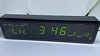 Электронные цифровые часы CX-808, с будильником, зелёная подсветка