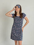 Нічна сорочка з бавовни, домашнє плаття з короткими рукавами, розмір 46-52, ТМ MERU, фото 3