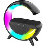 Настільна смарт лампа нічник BT2301 RGB G-Smart Light з бездротовою зарядкою та Bluetooth колонкою Чорний, фото 7