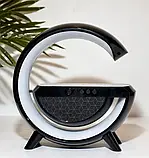 Настільна смарт лампа нічник BT2301 RGB G-Smart Light з бездротовою зарядкою та Bluetooth колонкою Чорний, фото 6