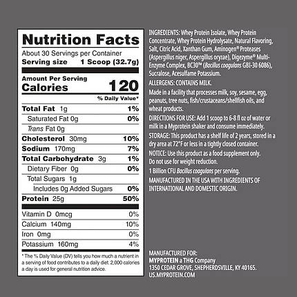 (уцінка термін 2,25) Сироватковий протеїн MyProtein MY PRO THE Whey 1950 г (США) ( смак печиво з кремом ), фото 2