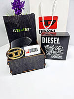 Женский кожаный ремень Diesel с бронзовой пряжкой