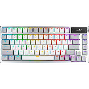 ASUS Клавіатура ROG Azoth 81key, NX Red, USB-A/WL/BT, EN, RGB, білий