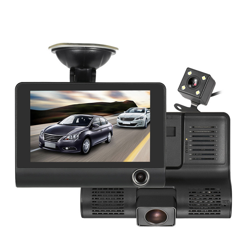 Автомобильный видеорегистратор на 3 камеры Recorder 4 "HD 1080P - фото 1 - id-p2055709136