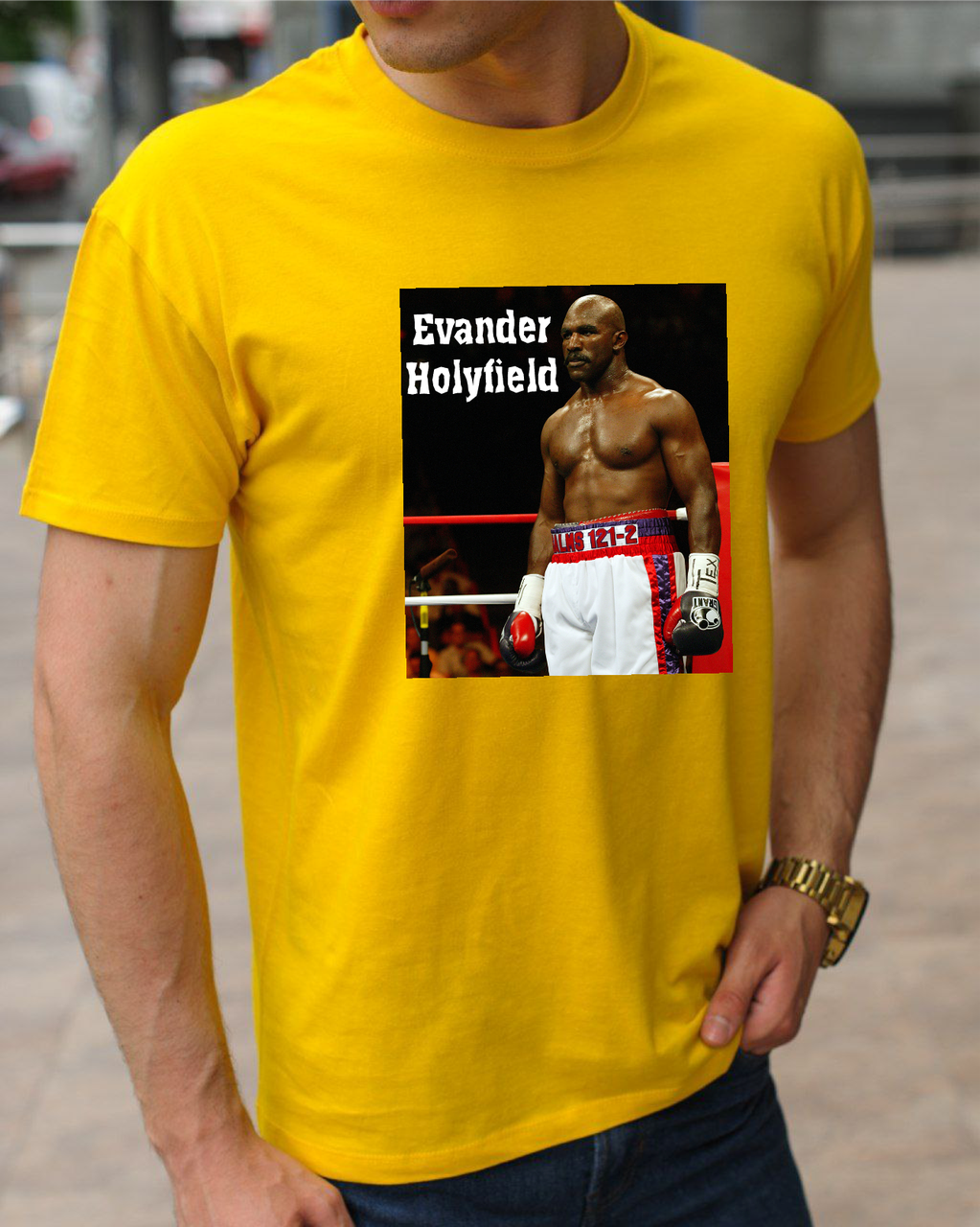 Мужская одежда с боксерами, майка Эвандер Холифилд футболки бокс - интернет магазин футболки с тематикой бокса - фото 2 - id-p2055717391
