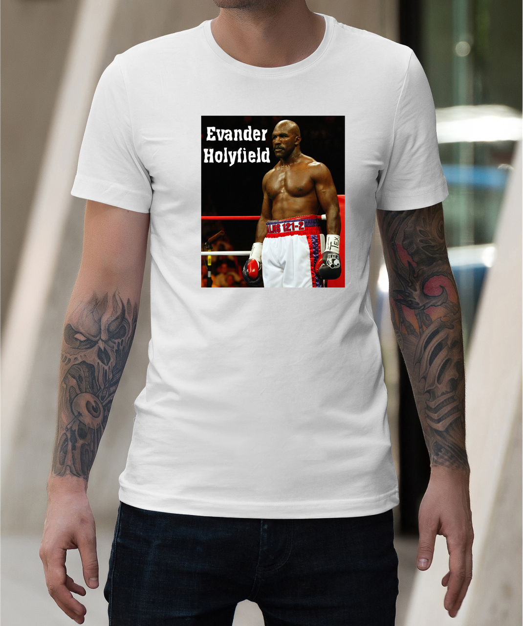 Мужская одежда с боксерами, майка Эвандер Холифилд футболки бокс - интернет магазин футболки с тематикой бокса - фото 6 - id-p2055717391