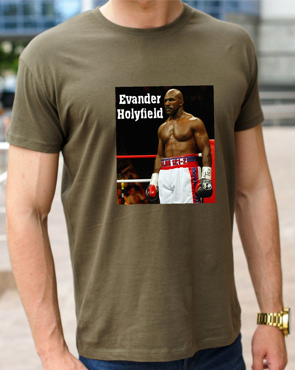 Мужская одежда с боксерами, майка Эвандер Холифилд футболки бокс - интернет магазин футболки с тематикой бокса - фото 1 - id-p2055717391