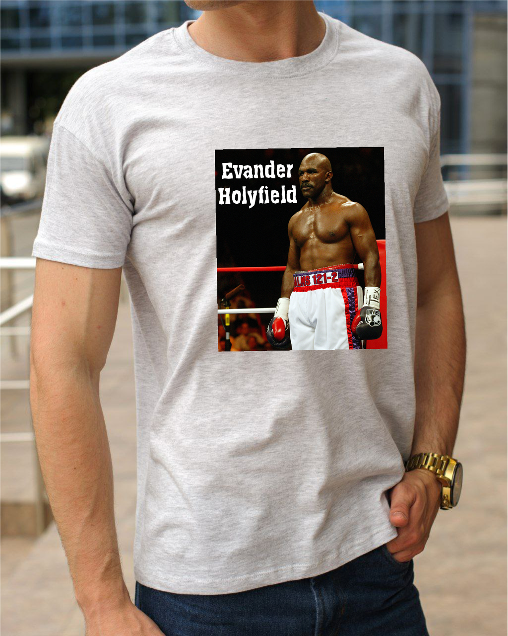 Мужская одежда с боксерами, майка Эвандер Холифилд футболки бокс - интернет магазин футболки с тематикой бокса - фото 8 - id-p2055717391