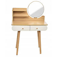Столик туалетный Bonro B063 + круглое зеркало стол косметический для дома салона фотостудии W_2163
