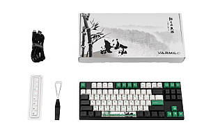 Varmilo Клавіатура механічна VEA87 Panda R2 87Key, Cherry Mx Red, USB-A, EN/UKR, White Led, Зелений