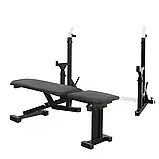 Лава для жиму лежачи під негативним кутом + стійки з Т-подібною страховкою під штангу бруса W_2168, фото 4