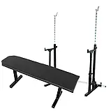 Лава для жиму пряма 250 кг + стійки регульовані під штангу + страховка 40х40х2 мм до 200 кг W_2169, фото 2