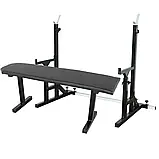 Лава для жиму пряма 250 кг + стійки регульовані під штангу + страховка 40х40х2 мм до 200 кг W_2169, фото 3