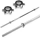 Штанга + гантелі STRONG Набір 140 кг диски з покриттям пластик гриф прямий + вигнутий W_2176, фото 3