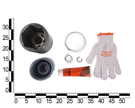 ШРУС ВАЗ 2123 внутрішній лівий (корот.) 24 шліци (з пильовиком і хомутами) (24x22) "граната", фото 2