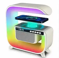 Ночник/умный светильник аккумуляторный RGB G 3 с беспроводной зарядкой 15W и Bluetooth колонкой 3W Smart Light