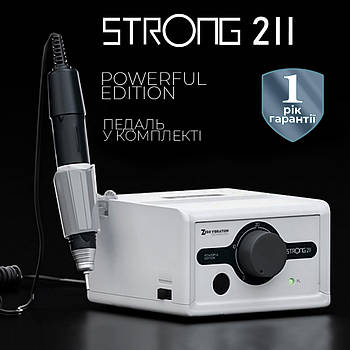Машинка для манікюру Strong 211 /H400 65 W 37000об апарат для корекції та нарощування нігтів фрезер для зняття гель-лаку